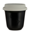 Kubek czarny 150 ml, WLOCHY (czarny) z pokrywka biala kubek termiczny na kawe | 85,00 zł