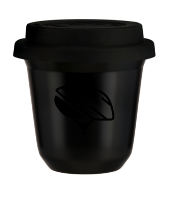 Kubek czarny 150 ml, KASK z pokrywka czarna kubek termiczny na kawe | 85,00 zł