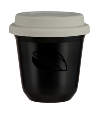 Kubek czarny 150 ml, KASK z pokrywka biala kubek termiczny na kawe | 85,00 zł