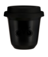 Kubek czarny 150 ml, ROWER 1 (czarny) z pokrywka czarna kubek termiczny na kawe | 85,00 zł