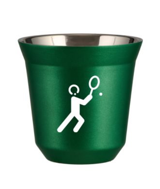 Kubek 150 ml ZIELONY METALIC "Tenis 1 (biały)" Kubek 150 ml ZIELONY METALIC "Tenis 1 (biały)"