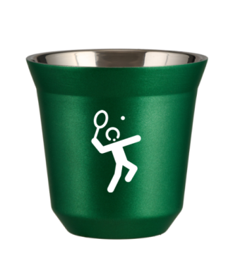 Kubek 150 ml ZIELONY METALIC "Tenis 2 (biały)" Kubek 150 ml ZIELONY METALIC "Tenis 2 (biały)"