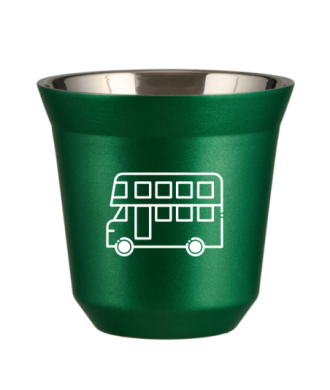 Kubek 150 ml ZIELONY METALIC "Autobus (biały)" Kubek 150 ml ZIELONY METALIC "Autobus (biały)"