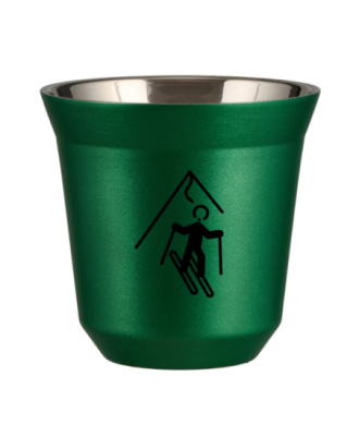 Kubek 150 ml ZIELONY METALIC "Narciarstwo (czarny)" Kubek 150 ml ZIELONY METALIC "Narciarstwo (czarny)"