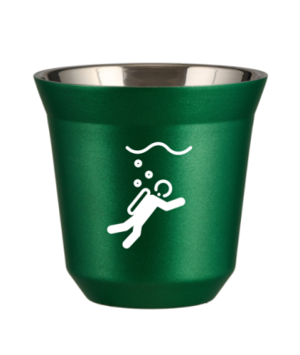 Kubek 150 ml ZIELONY METALIC "Nurkowanie (biały)" Kubek 150 ml ZIELONY METALIC "Nurkowanie (biały)"