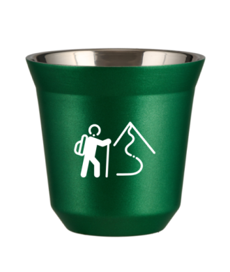 Kubek 150 ml ZIELONY METALIC "Wspinaczka 2 (biały)" Kubek 150 ml ZIELONY METALIC "Wspinaczka 2 (biały)"