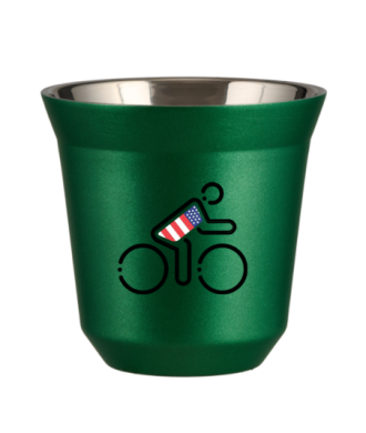 Kubek 150 ml ZIELONY METALIC "Kolarz w brytyjskich barwach" Kubek 150 ml ZIELONY METALIC "Kolarz w brytyjskich barwach"
