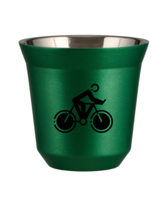 Kubek 150 ml ZIELONY METALIC "Kolarstwo 2 (czarny)" Kubek 150 ml ZIELONY METALIC "Kolarstwo 2 (czarny)"