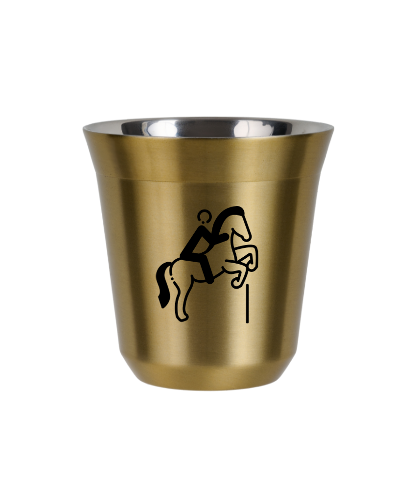 Kubek złoty 80 ml, JEŹDZIECTWO 1 (czarny) kubek termiczny na kawe | 65,00 zł Kubek złoty 80 ml, JEŹDZIECTWO 1 (czarny) kubek termiczny na kawe | 65,00 zł