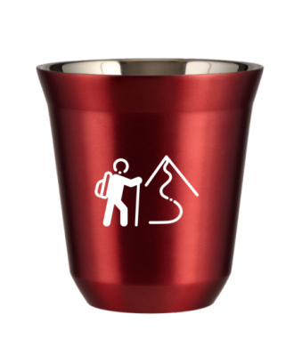 Kubek 150 ml CZERWONY METALIC "Wspinaczka 2 (biały)" Kubek 150 ml CZERWONY METALIC "Wspinaczka 2 (biały)"