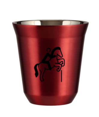 Kubek 150 ml CZERWONY METALIC "Jeździectwo 1 (czarny)" Kubek 150 ml CZERWONY METALIC "Jeździectwo 1 (czarny)"