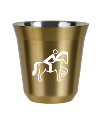 Kubek złoty 80 ml, JEŹDZIECTWO 2 (biały)