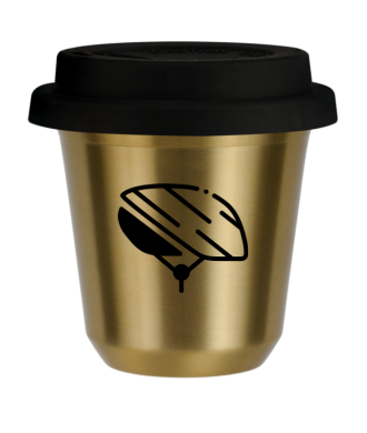Kubek złoty 80 ml, KASK z pokrywką czarną