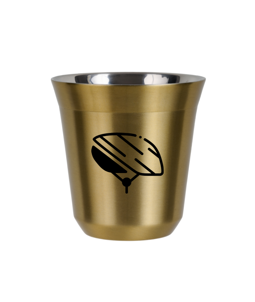 Kubek złoty 80 ml, KASK (czarny) kubek termiczny na kawe | 65,00 zł Kubek złoty 80 ml, KASK (czarny) kubek termiczny na kawe | 65,00 zł