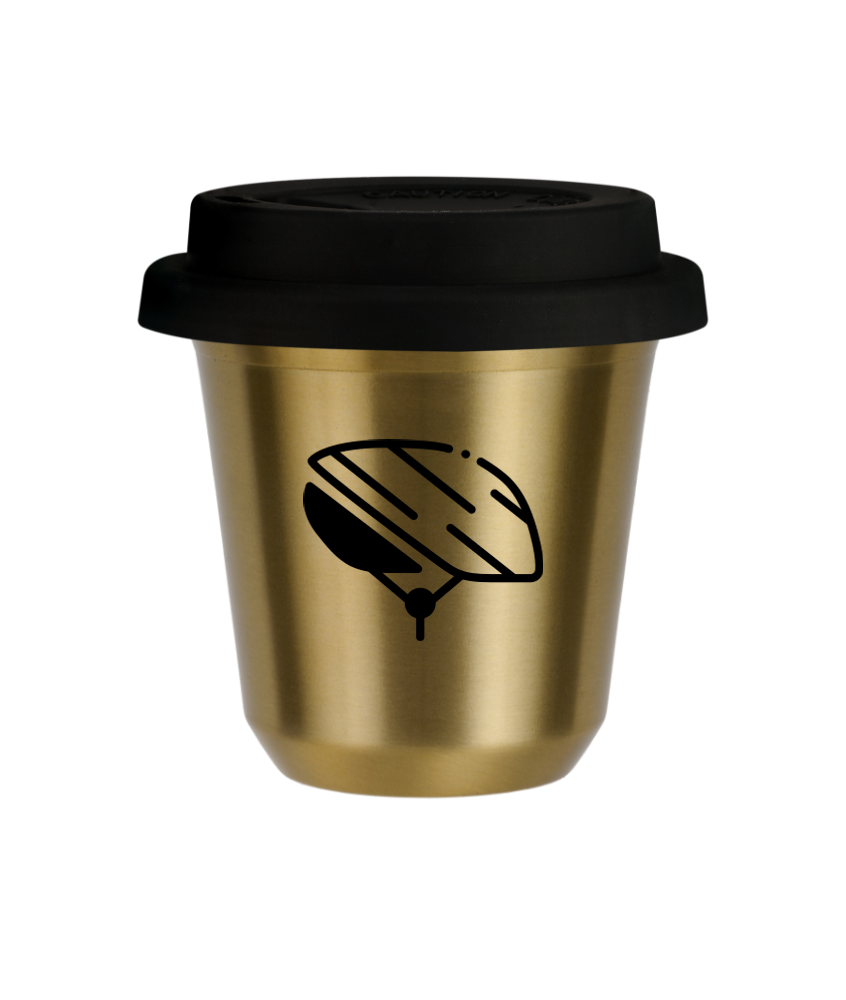 Kubek złoty 80 ml, KASK (czarny) z pokrywką czarną kubek termiczny na kawe | 70,00 zł Kubek złoty 80 ml, KASK (czarny) z pokrywką czarną kubek termiczny na kawe | 70,00 zł