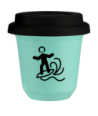 Kubek turkusowy 150 ml, WINDSURFING z pokrywka czarna kubek termiczny na kawe | 70,00 zł