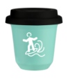 Kubek turkusowy 150 ml, WINDSURFING (bialy) z pokrywka czarna kubek termiczny na kawe | 70,00 zł