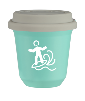 Kubek turkusowy 150 ml, WINDSURFING (bialy) z pokrywka biala kubek termiczny na kawe | 70,00 zł