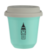 Kubek turkusowy 150 ml, BIG BEN z pokrywka biala kubek termiczny na kawe | 75,00 zł