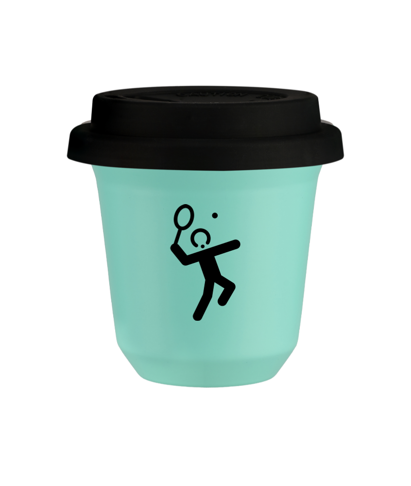 Kubek turkusowy 80 ml, TENIS 2 (czarny) z pokrywką czarną kubek termiczny na kawe | 70,00 zł Kubek turkusowy 80 ml, TENIS 2 (czarny) z pokrywką czarną kubek termiczny na kawe | 70,00 zł