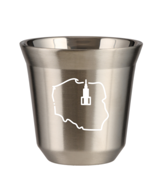 Kubek srebrny 150 ml, POLSKA (bialy) kubek termiczny na kawe | 70,00 zł