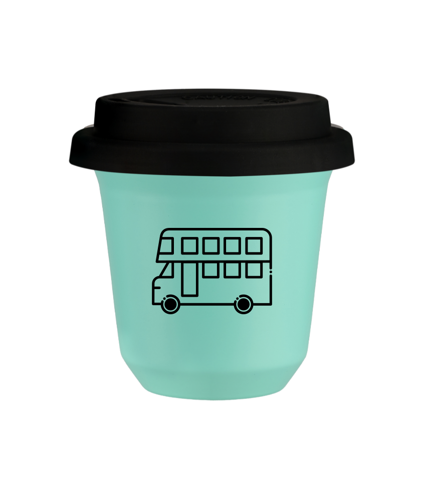 Kubek turkusowy 80 ml, AUTOBUS (czarny) z pokrywką czarną kubek termiczny na kawe | 70,00 zł Kubek turkusowy 80 ml, AUTOBUS (czarny) z pokrywką czarną kubek termiczny na kawe | 70,00 zł