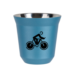 Cup 150 ml METALLIC LIGHT BLUE "Cycling 2 (black)"