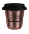 R?owy kubek zloto 150 ml, AUTOBUS (czarny) z pokrywka czarna kubek termiczny na kawe | 70,00 zł