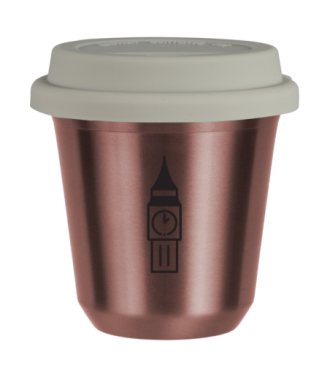 R?owy kubek zloto 150 ml, BIG BEN (czarny) z pokrywka biala kubek termiczny na kawe | 75,00 zł