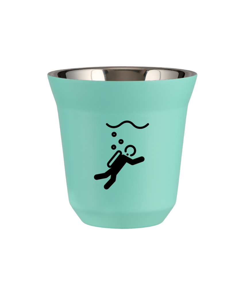 Kubek turkusowy 80 ml, NURKOWANIE (czarny) kubek termiczny na kawe | 65,00 zł Kubek turkusowy 80 ml, NURKOWANIE (czarny) kubek termiczny na kawe | 65,00 zł