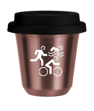 R?owy kubek zloto 150 ml, SPORTY (bialy) z pokrywka czarna kubek termiczny na kawe | 75,00 zł