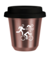 R?owy kubek zloto 150 ml, SPORTY (bialy) z pokrywka czarna kubek termiczny na kawe | 75,00 zł