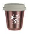 R?owy kubek zloto 150 ml, SPORTY (bialy) z pokrywka biala kubek termiczny na kawe | 75,00 zł