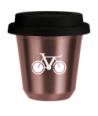 R?owy kubek zloto 150 ml, ROWER 1 (bialy) z pokrywka czarna kubek termiczny na kawe | 75,00 zł