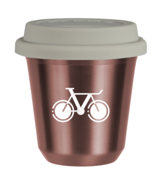 R?owy kubek zloto 150 ml, ROWER 1 (bialy) z pokrywka biala kubek termiczny na kawe | 75,00 zł