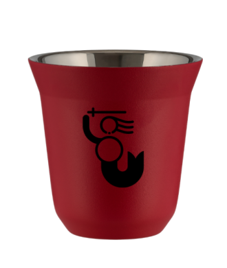 Kubek czerwony mat 150 ml, WARSZAWSKA SYRENKA (czarny) kubek termiczny na kawe | 65,00 zł