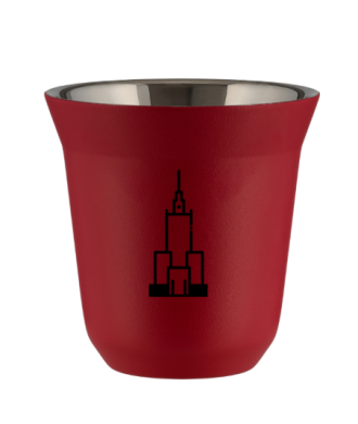Kubek czerwony mat 150 ml, PALAC KULTURY I NAUKI kubek termiczny na kawe | 65,00 zł