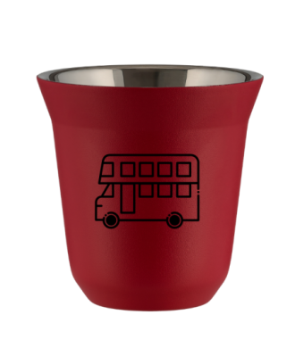 Kubek czerwony mat 150 ml, AUTOBUS kubek termiczny na kawe | 65,00 zł