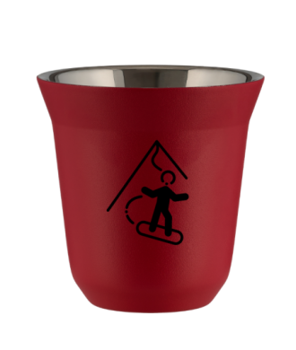 Kubek czerwony mat 150 ml, SNOWBOARD (czarny) kubek termiczny na kawe | 65,00 zł