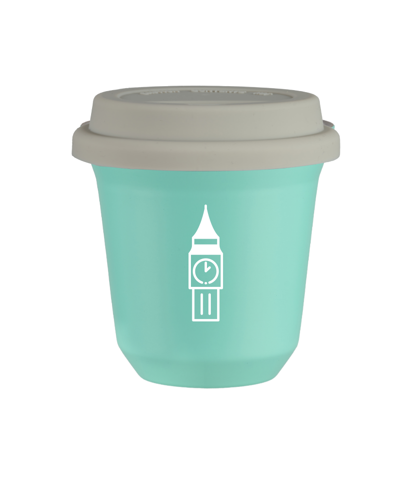 Kubek turkusowy 80 ml, BIG BEN (biały) z pokrywką białą kubek termiczny na kawe | 70,00 zł Kubek turkusowy 80 ml, BIG BEN (biały) z pokrywką białą kubek termiczny na kawe | 70,00 zł