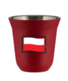 Kubek czerwony mat 150 ml, FLAGA POLSKI (czarny) kubek termiczny na kawe | 70,00 zł