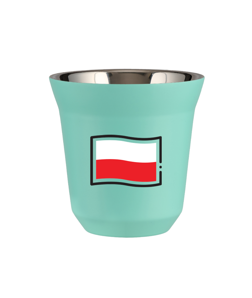 Kubek turkusowy 80 ml, FLAGA POLSKI (czarny) kubek termiczny na kawe | 65,00 zł Kubek turkusowy 80 ml, FLAGA POLSKI (czarny) kubek termiczny na kawe | 65,00 zł