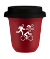 Kubek czerwony mat 150 ml, SPORTY (bialy) z pokrywka czarna kubek termiczny na kawe | 75,00 zł