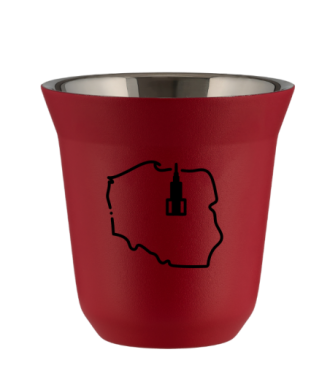Kubek czerwony mat 150 ml, POLSKA (czarny) kubek termiczny na kawe | 70,00 zł