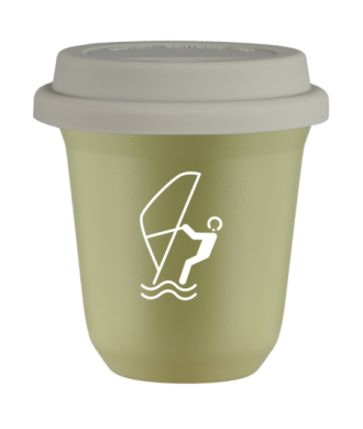 Kubek pistacjowy 150 ml, SPORTY WODNE (bialy) z pokrywka biala kubek termiczny na kawe | 70,00 zł