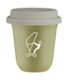 Kubek pistacjowy 150 ml, SPORTY WODNE (bialy) z pokrywka biala kubek termiczny na kawe | 70,00 zł