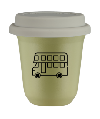 Kubek pistacjowy 150 ml, AUTOBUS z pokrywka biala kubek termiczny na kawe | 70,00 zł