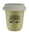 Kubek pistacjowy 150 ml, AUTOBUS (czarny) z pokrywka biala kubek termiczny na kawe | 70,00 zł