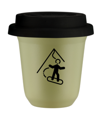 Kubek pistacjowy 150 ml, SNOWBOARD z pokrywka czarna kubek termiczny na kawe | 70,00 zł