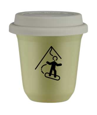 Kubek pistacjowy 150 ml, SNOWBOARD z pokrywka biala kubek termiczny na kawe | 70,00 zł